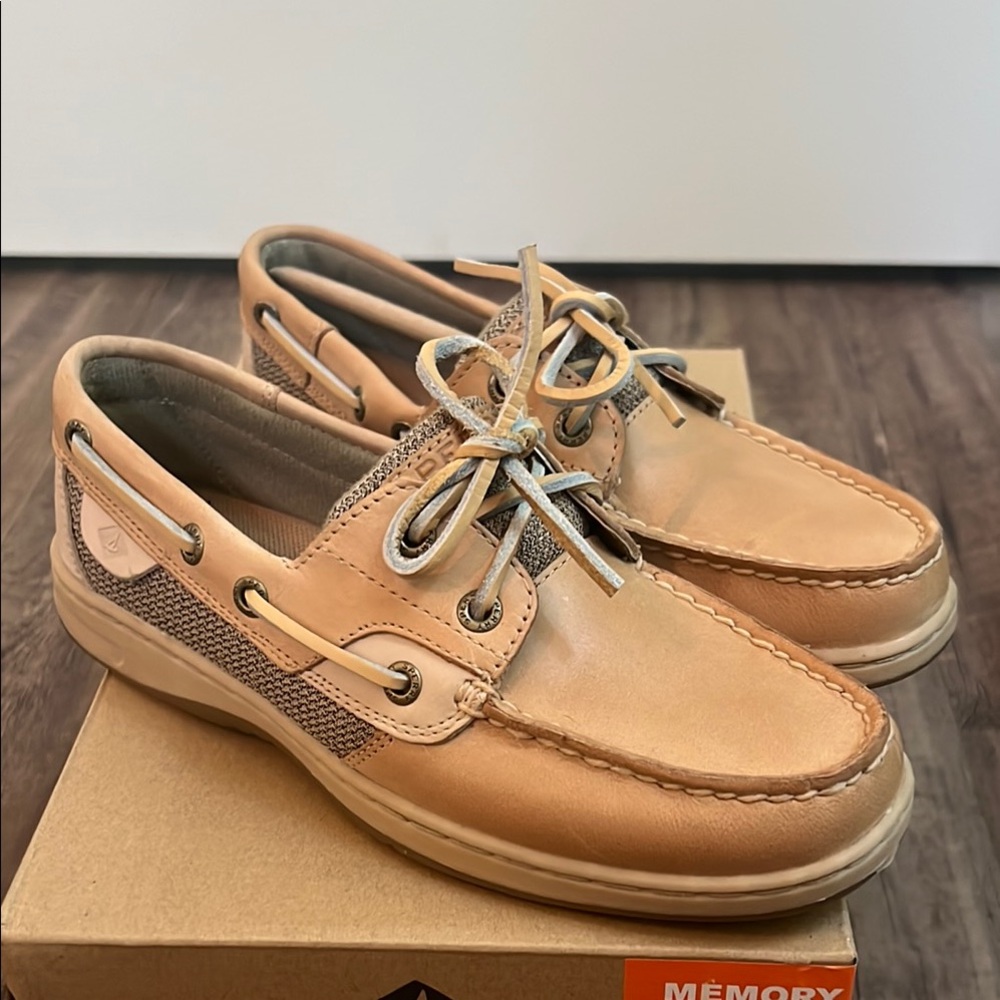 Sperry Tan Leather Boat Shoes